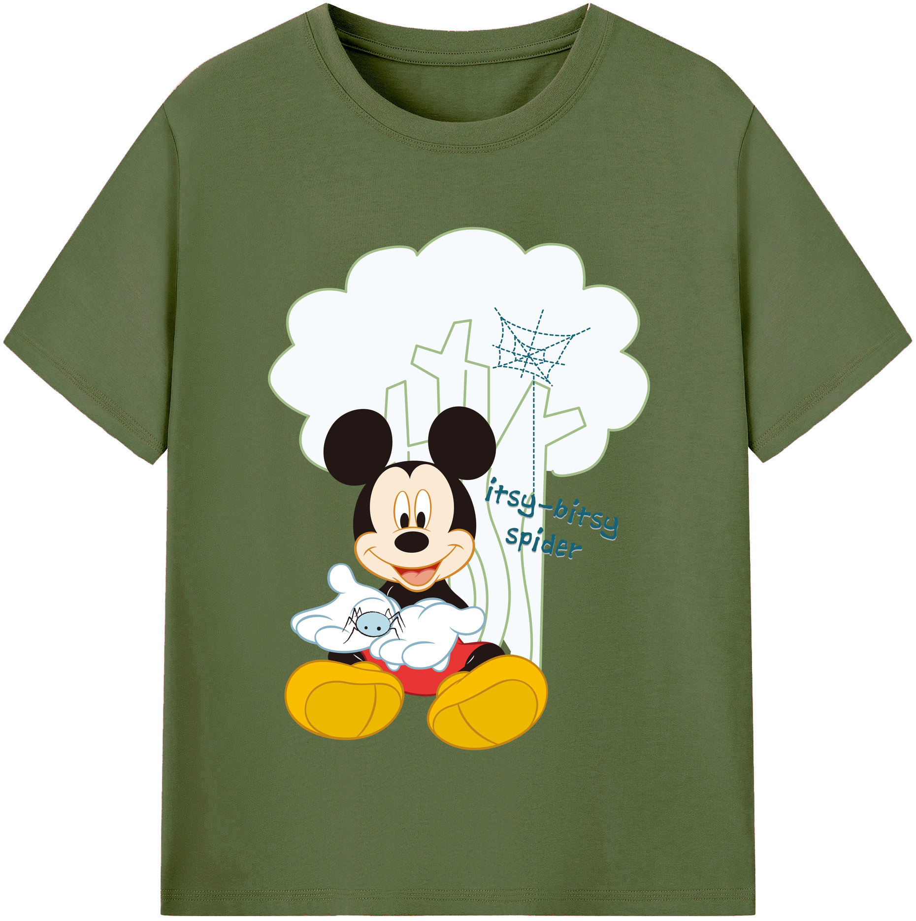 （画像用） ミッキーマウス Mickey Mouse 綿100％半袖Tシャツ（フロントプリント）